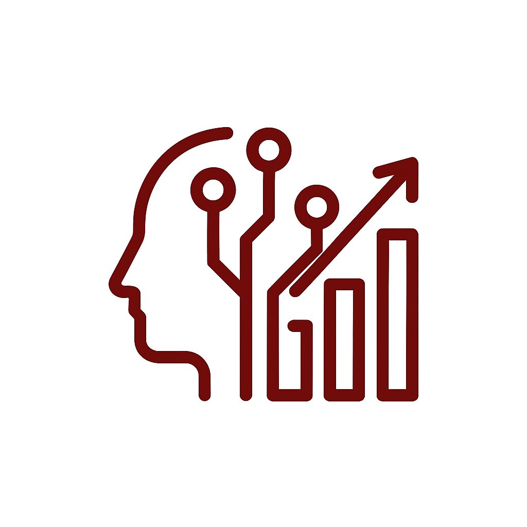 Copilot 1回目のAI画像生成結果。パターン1。左側に人の横顔、右上に伸びていく矢印。