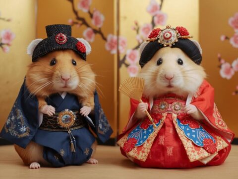 Day 017 [Canva AI] 華流？韓流？スタイルのお雛様じゃ