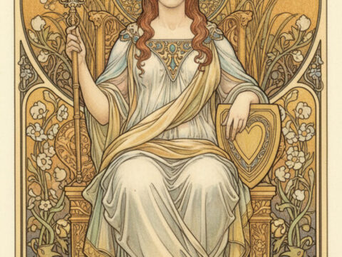 Day024[Leonardo.Ai] ミュシャ風タロット第4弾「3：女帝」