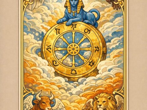 Day031[Copilot]ミュシャ風タロット第11弾「10：運命の輪」