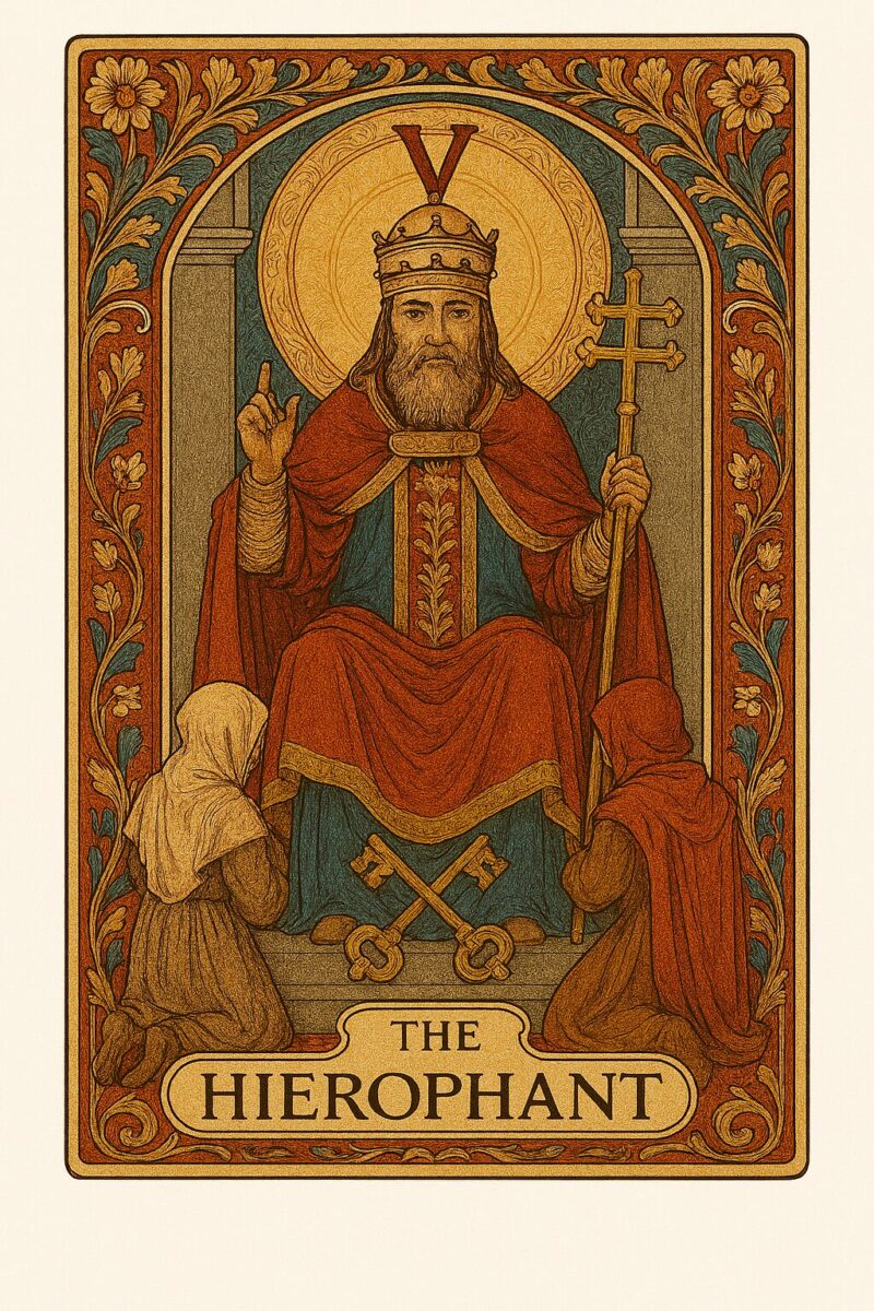 Day026[Copilot]ミュシャ風タロット第6弾「5：法王」