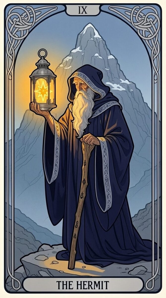 Day030[FLUX]ミュシャ風タロット第10弾「9：隠者」